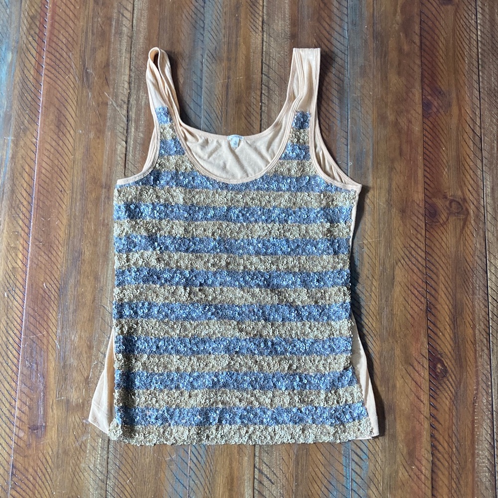 Women’s J.Crew Vintage Sequin Top size Large Tank Sleeveless
